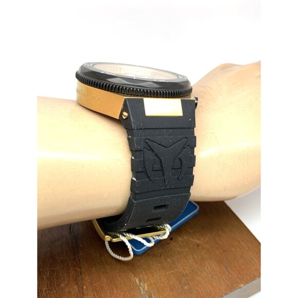 Technomarine Men's Watch TM-222081 Chronograph Quartz Gold Black Rubber Strap - Picture 13 of 15